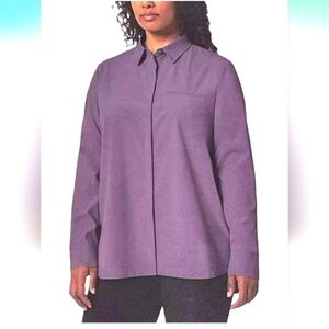 MODERN AMBITION Delightfully Technical Travel Shirt in Vintage violet.Size Small